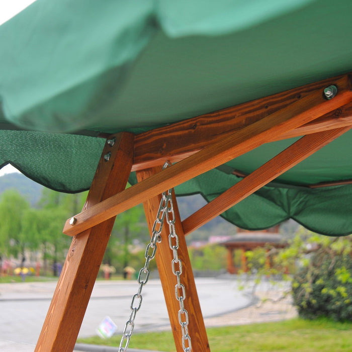 3-Seater Wooden Garden Swing - Sturdy Outdoor Bench Seating with Canopy - Perfect Relaxation Spot for Families and Gardens