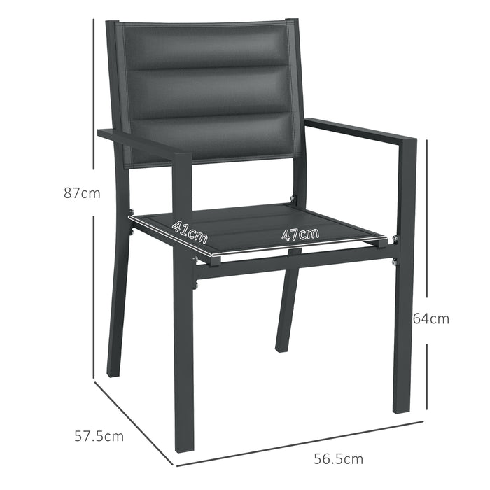 Aluminium Stacking Garden Chair Pair - Durable & Lightweight Outdoor Seating - Ideal for Patio, Poolside & Backyard Comfort