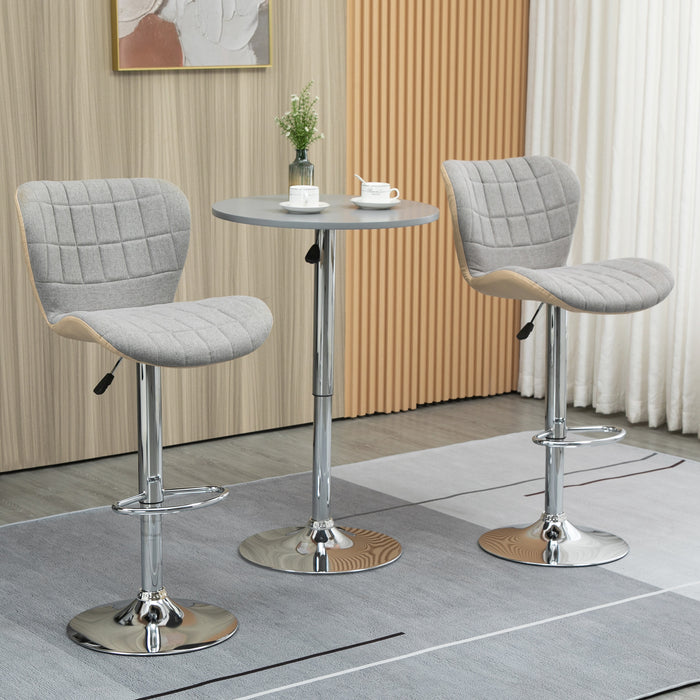 Swivel Adjustable Barstools Set of 2 - Steel Frame Gas Lift with Backrest and Footrest - Ideal for Kitchen Counter and Dining Room Comfort