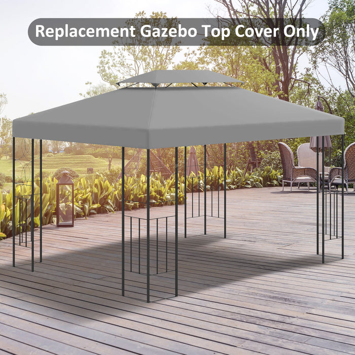 3x4m Gazebo Replacement Canopy - Dual-Tier UV Protective Top Cover for Garden Outdoor Awnings - Ideal for Sheltering Your Patio, Light Grey (Roof Only)