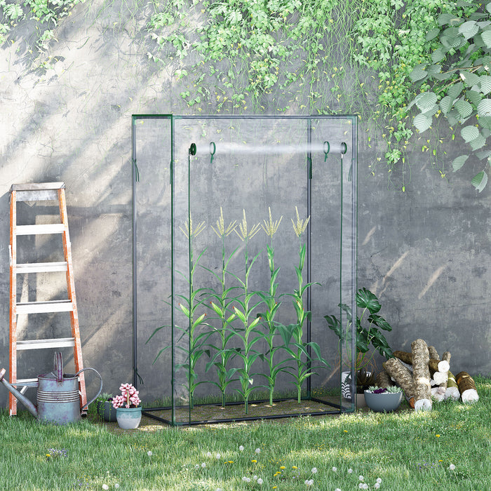 Greenhouse with Steel Frame and PVC Cover - 100x50x150cm, Transparent Roll-up Door Design - Perfect for Backyard, Balcony, and Garden Gardening Needs