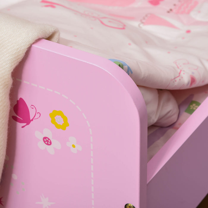 Kids Castle Bed with Charming Pink Design - MDF Construction Single Sleeper for Children - Perfect Bed for Little Princesses