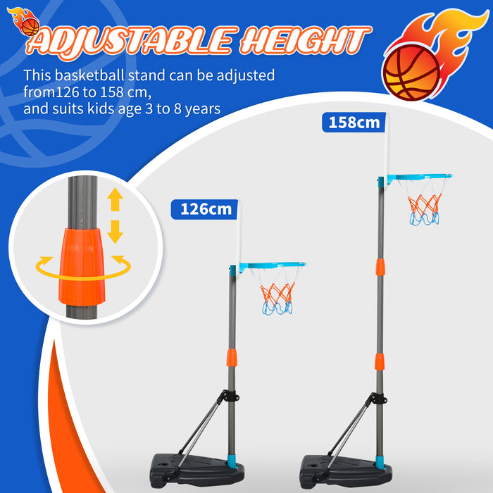 Kids' Adjustable Aluminum Basketball Hoop Stand - Includes Height Customization & Ball - Perfect for Young Athletes & Outdoor Play