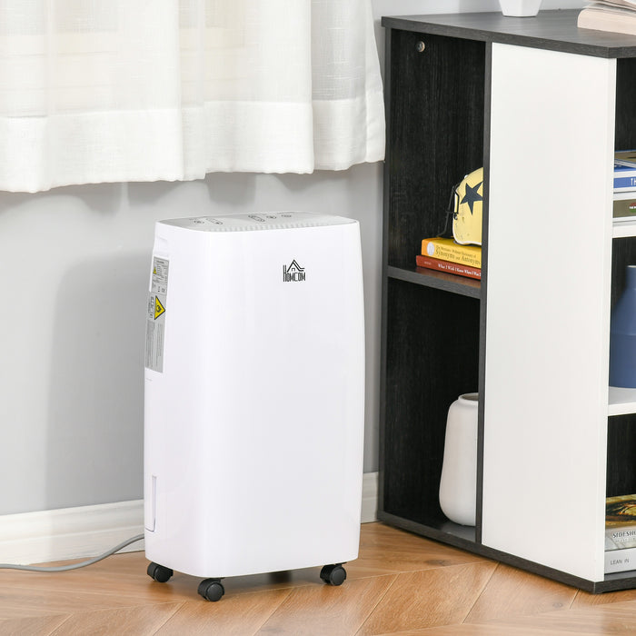 12L/Day Home Dehumidifier with Digital Humidity Display - 2500ml Capacity, 24-Hour Timer, Dual Speed Control, Portable on Wheels - Ideal for Damp Spaces and Moisture Removal