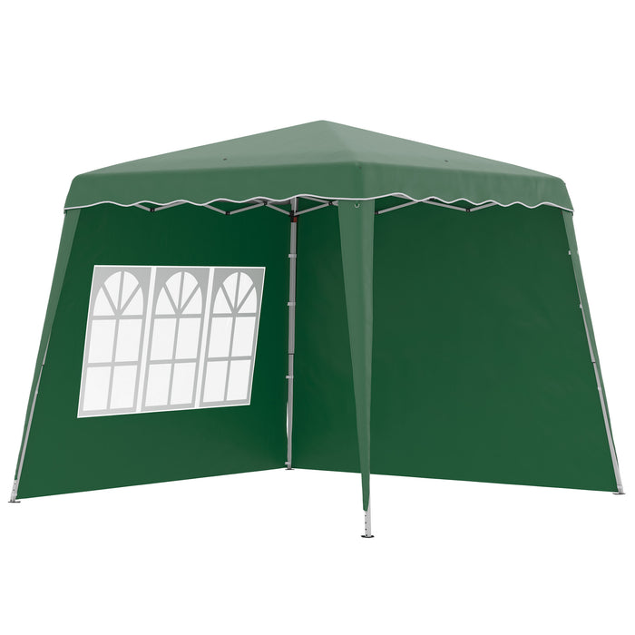 2-Sided Pop Up Gazebo with Slant Legs - Height Adjustable UV50+ Party Tent Event Shelter with Carry Bag - Ideal for Garden, Patio Gatherings and Outdoor Protection