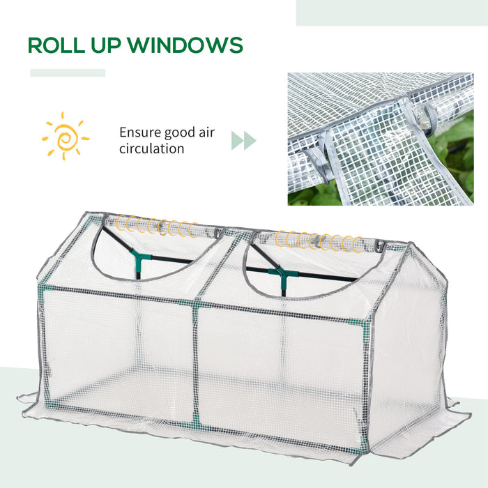 Portable Mini Greenhouse - Flower and Vegetable Planter with Zipper Enclosure - Ideal for Small Garden and Backyard Spaces, 120x60x60 cm