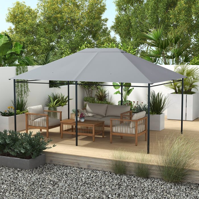 3 x 4m Gazebo Canopy Top Cover - Weather-Resistant Roof Replacement in Light Grey - Ideal for Outdoor Shelter and Patio Enhancement