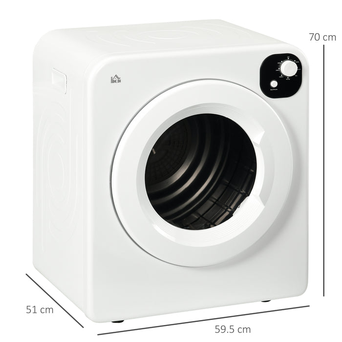 6kg Vented Tumble Dryer - Freestanding, Wall Mountable & Stackable with 7 Programs - Compact & Portable Laundry Solution for Homes and Apartments