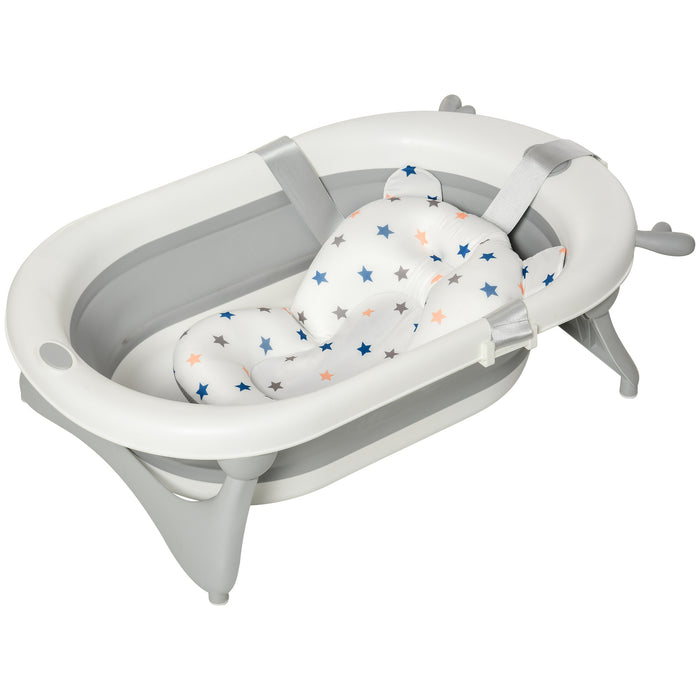 Foldable Infant Bath Tub - Temperature Responsive Drain Plug and Compact Design - Ideal for Newborns to Toddlers up to 3 Years