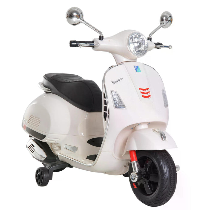 HOMCOM Kids Motorcycle Ride-On - 6V Battery-Powered Bike with LED Lights, White - Fun Electric Vehicle for Children