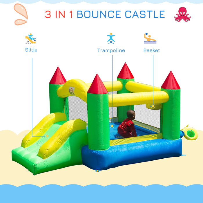 Inflatable Children's Bouncing Castle with Air Blower - High-Energy Outdoor Play Equipment - Ideal for Parties and Backyard Fun