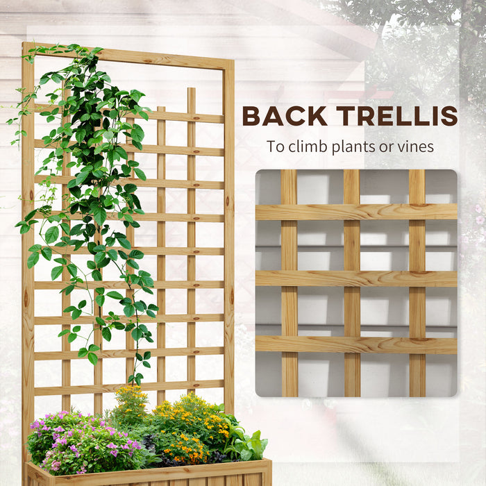 GardenGrow Wooden Trellis Planter - Mobile Elevated Garden Bed with Climbing Lattice & Protective Liner - Ideal for Growing Vegetables, Herbs, and Flowers Outdoors