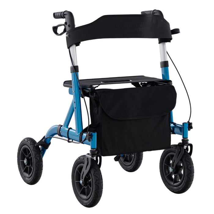 Deluxe Comfort Mobility Aid - Foldable Rolling Walker with Padded Seat  - Ideal Assistance for Elderly and Disabled Individuals