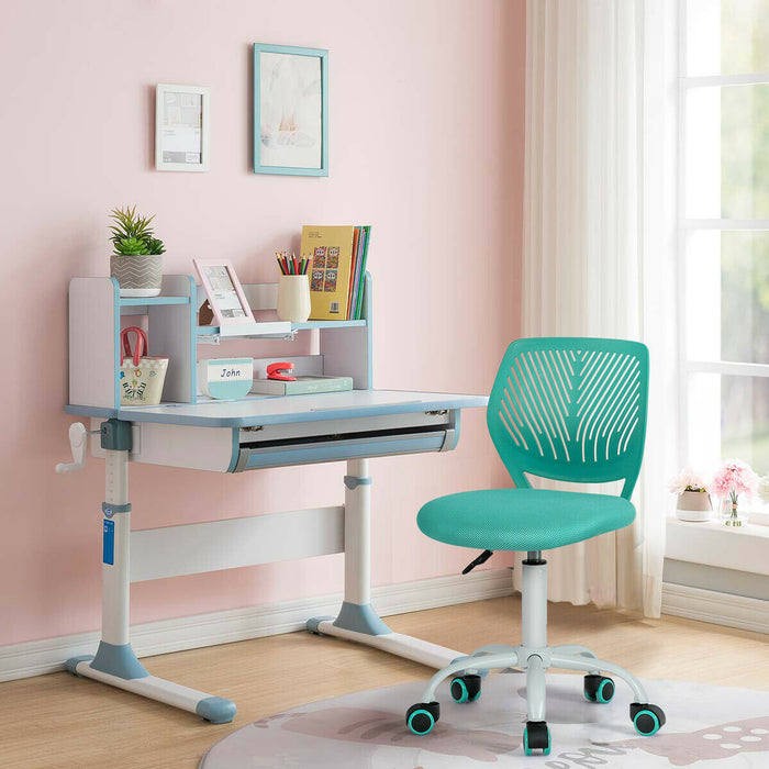 Blue Kids Height Adjustable Chair - Ergonomic Computer/Office Seating - Perfect for Growing Children's Comfort and Posture Support