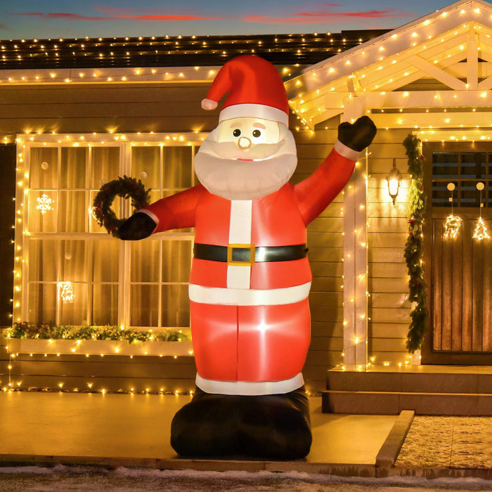 Jumbo 2.4m Inflatable Santa Claus - Illuminated with Energy-Efficient LED Lights - Perfect Festive Decoration for Yuletide Spirit