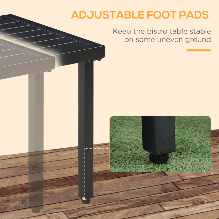 Outdoor Patio Side Table with Umbrella Hole - Durable Steel End Table for Balcony, Garden - Ideal Coffee Table for Relaxation & Entertainment Spaces