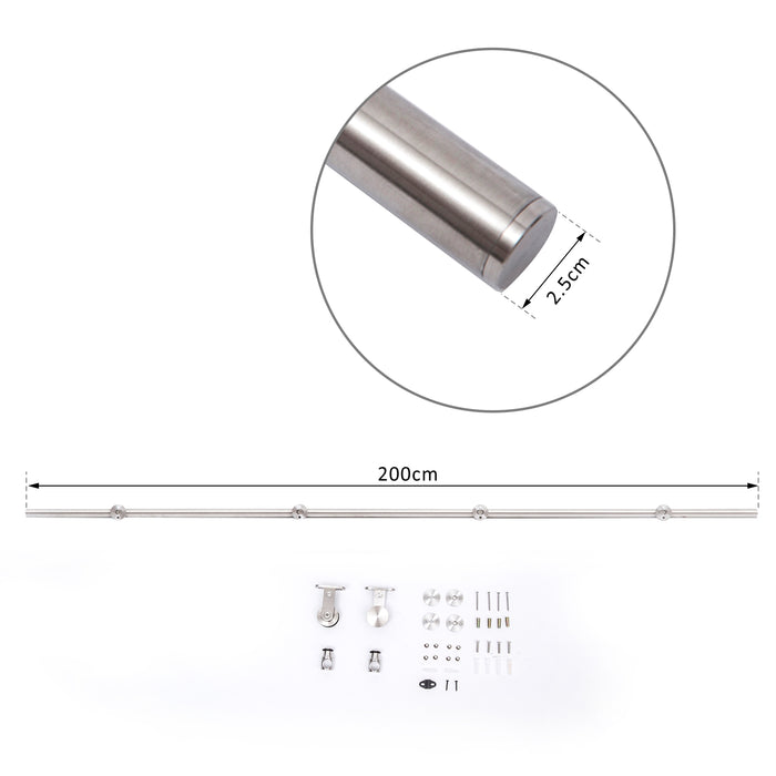 35-45mm Track Stainless Steel Sliding Door Kit - Durable Silver Hardware for Smooth Sliding Action - Ideal for Home Renovation and Space Optimization