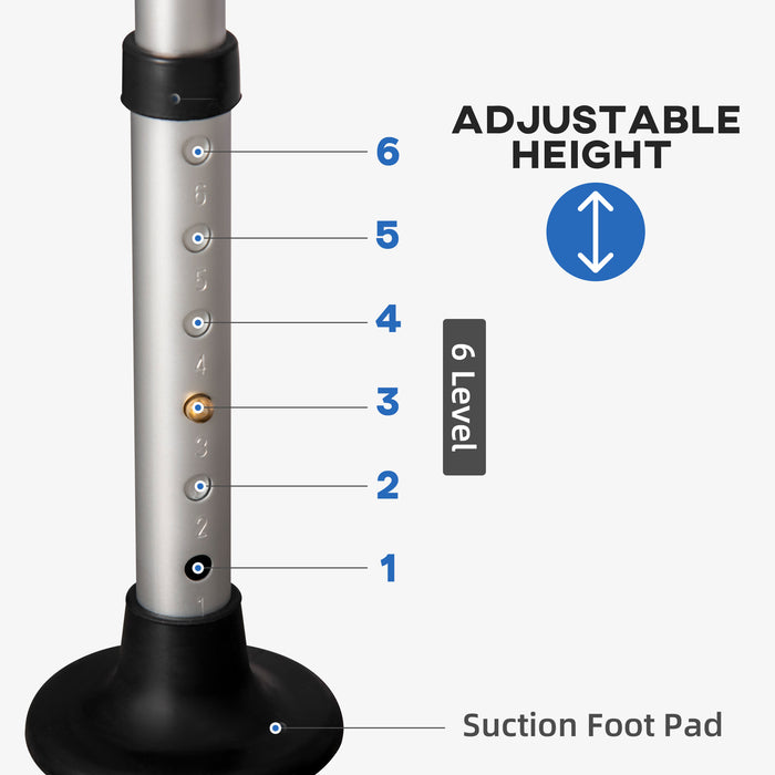 Elderly & Disabled Shower Comfort Chair - Adjustable Height, Padded Flip-Up Armrests & Back, Non-Slip Suction Feet - Safe Bathing Solution for Stability & Support