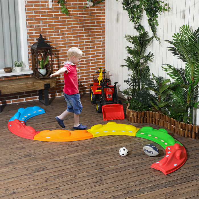 Kids Balance Beam and Stepping Stones Set - 6 Piece Obstacle Course for Coordination - Ideal for Children Ages 3-8, Multicolored