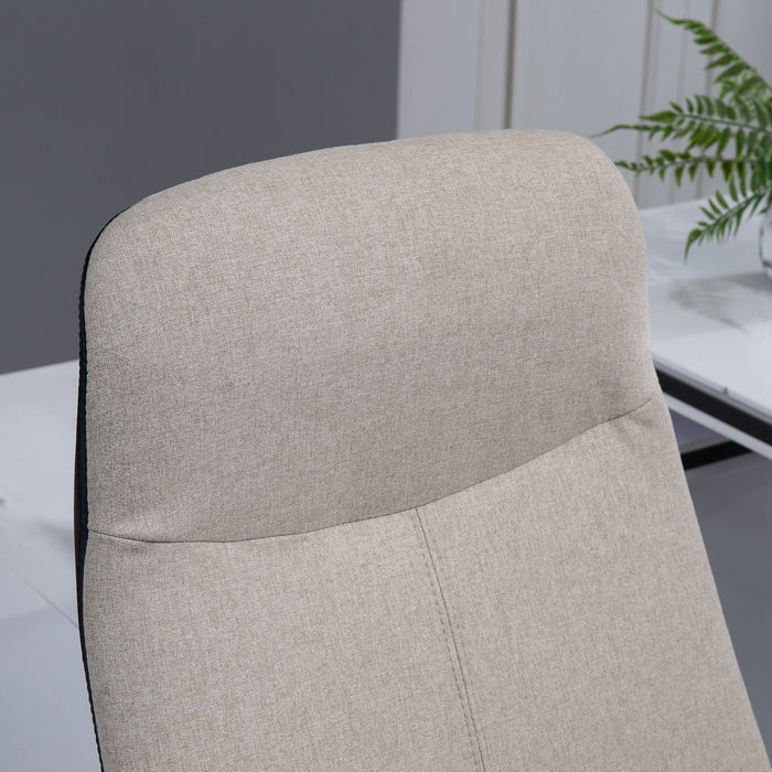 Ergonomic High Back Chair - Linen Fabric Desk Chair with Tilt & Adjustable Height, Armrests - Comfortable Seating Solution for Office Workers