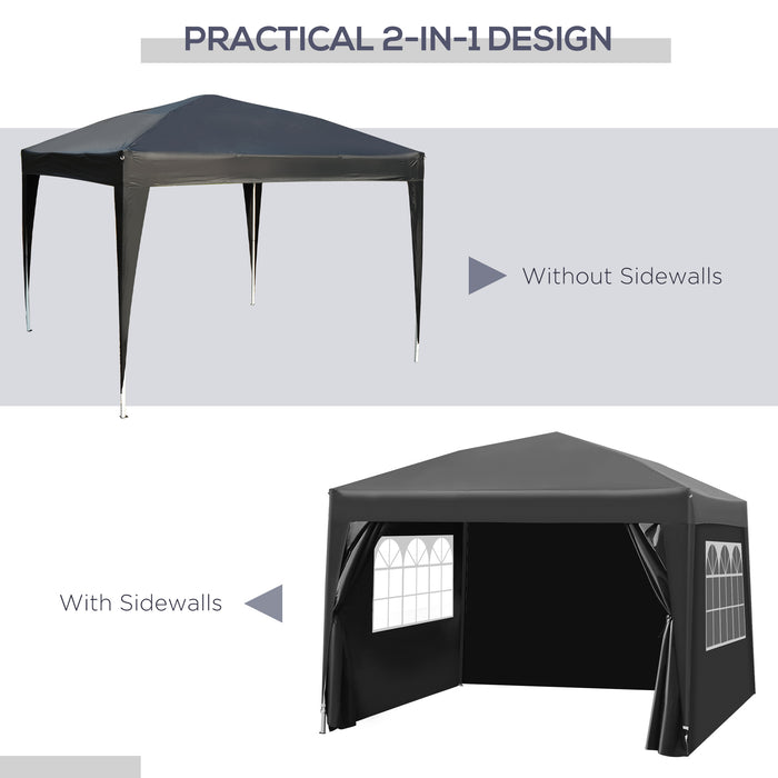 Pop-up Gazebo Marquee 3x3m - Water Resistant Black Event Shelter for Weddings & Parties - Includes Free Carry Bag for Easy Transport