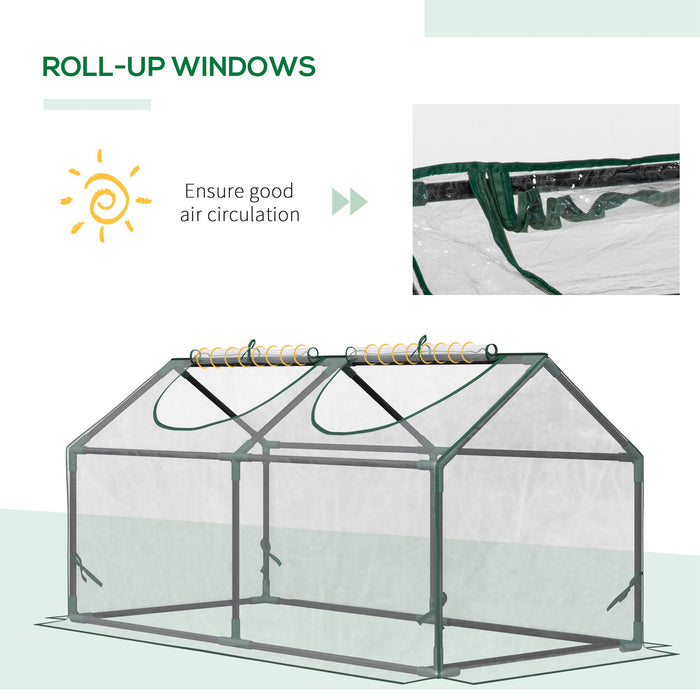 Portable Mini Greenhouse - Clear Flower and Vegetable Planter with Zipper, 120x60x60 cm - Ideal for Garden and Backyard Gardening Needs