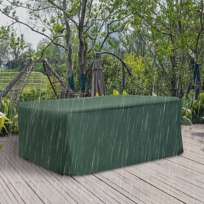 UV Rain Protective Cover for Rattan Furniture - Outdoor Garden Rectangular Table, Chair, and Sofa Shelter - Waterproof and Durable 222x155x67cm, Green