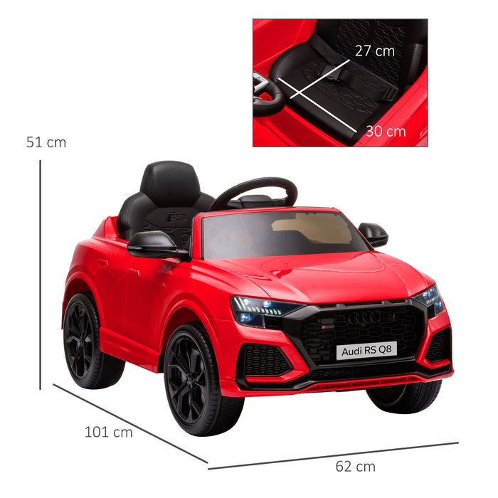 Audi RS Q8 6V - Electric Ride-On Toy Car with Remote Control, Music, Lights, USB & MP3 Player, in Red - Perfect Gift for Children to Explore Outdoors