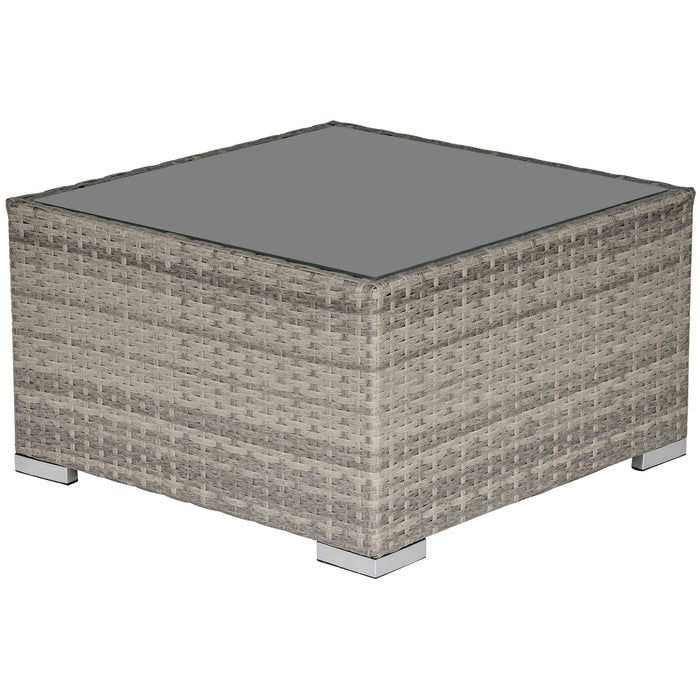 Rattan Wicker Patio Coffee Table - Durable All-Weather Outdoor Centerpiece for Garden and Backyard - Ideal for Entertaining and Relaxation in Grey