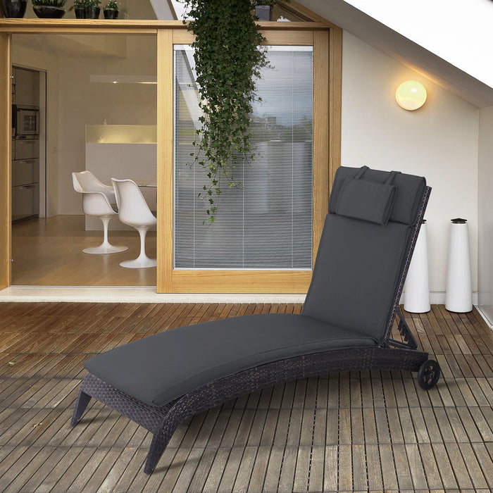 Sun Lounger Comfort Upgrade - Thick Cushioned Pad with Pillow for Outdoor Chairs - Ideal for Garden Relaxation and Reclining Comfort