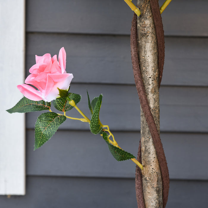 Artificial Pink Rose Flower Arrangements - Set of 2 Faux Potted Plants, 90cm Tall for Indoor/Outdoor Décor - Ideal for Home Beautification and Low Maintenance Decoration