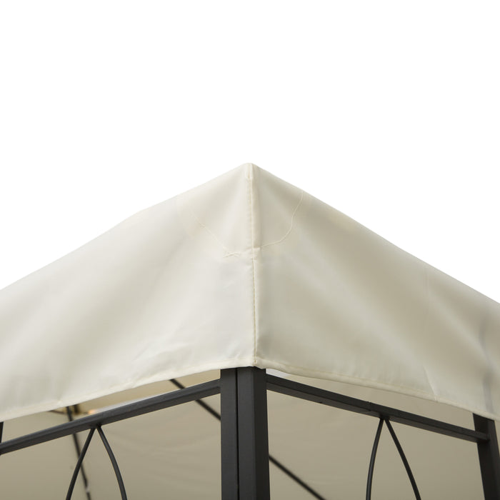 3x4m Gazebo Canopy Replacement - 2-Tier UV-Protective Top Cover, Cream for Patio and Garden - Ideal for Sun Shelter and Outdoor Protection