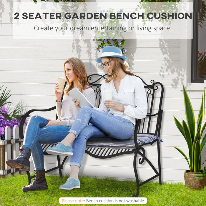 Outdoor Patio Swing Bench Cushion Set - Comfortable 120x50x5 cm Blue Striped Seat Pads for 2-3 Seaters - Ideal for Garden, Balcony, and Backyard Relaxation