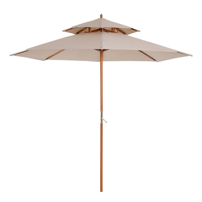 Beige Outdoor Patio Umbrella - Waterproof and UV Protection - Ideal for Garden, Deck, and Poolside Relaxation