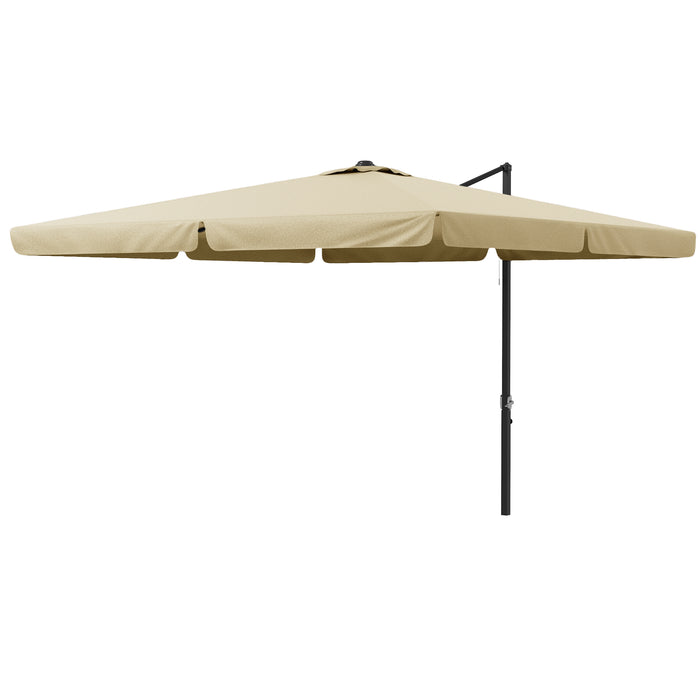 Cantilever Roma Parasol - Hanging Aluminum Square Patio Umbrella with Crank Handle and Tilt Function - Garden Sun Shade for Outdoor Comfort