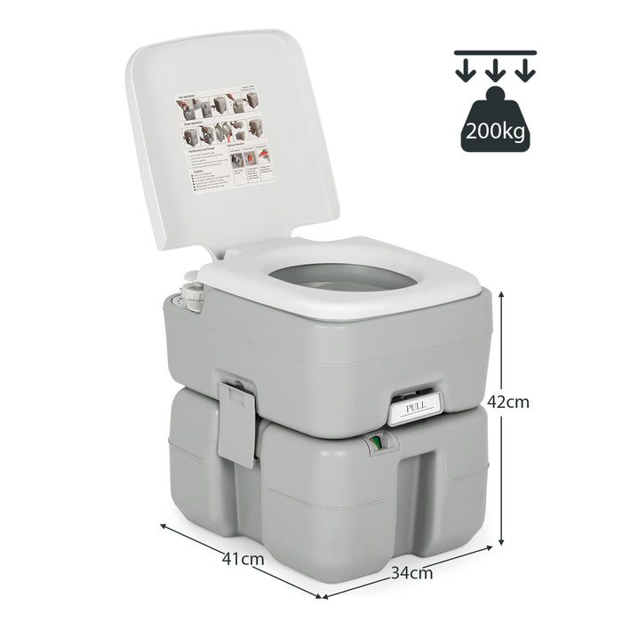 Camping Toilet by Unbranded - Featuring 20 L Waste Tank & Flush Pump for Outdoor Use - Ideal Solution for Adventure Travelers & Campers