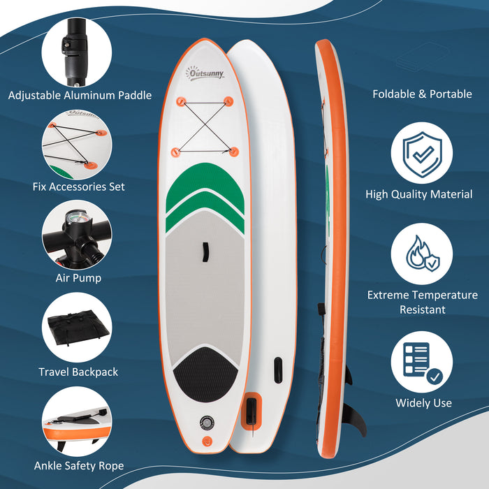 Inflatable Non-Slip SUP Board with Aluminium Paddle - 10'6" Long, 30" Wide, 6" Thick, Complete with ISUP Accessories - Perfect for Paddleboard Enthusiasts and Water Sport Adventures