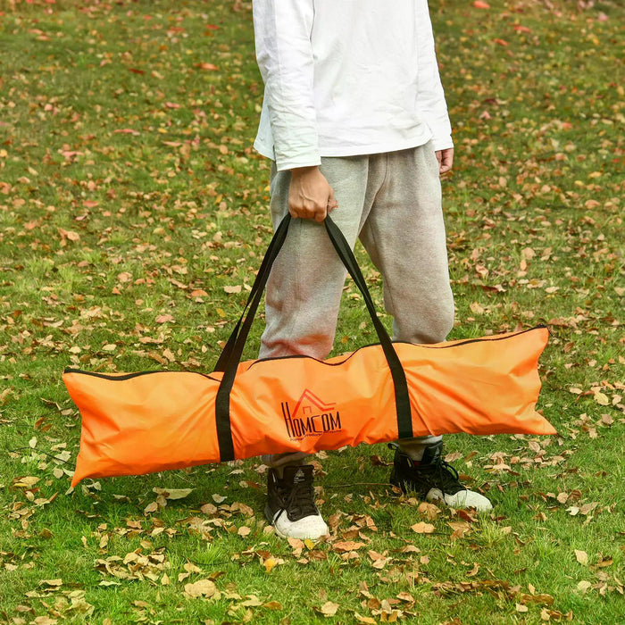 Folding Football Goal with Tetoron Mesh Net - Durable Outdoor Soccer Net in Vibrant Orange - Perfect for Backyard Practice and Recreational Play