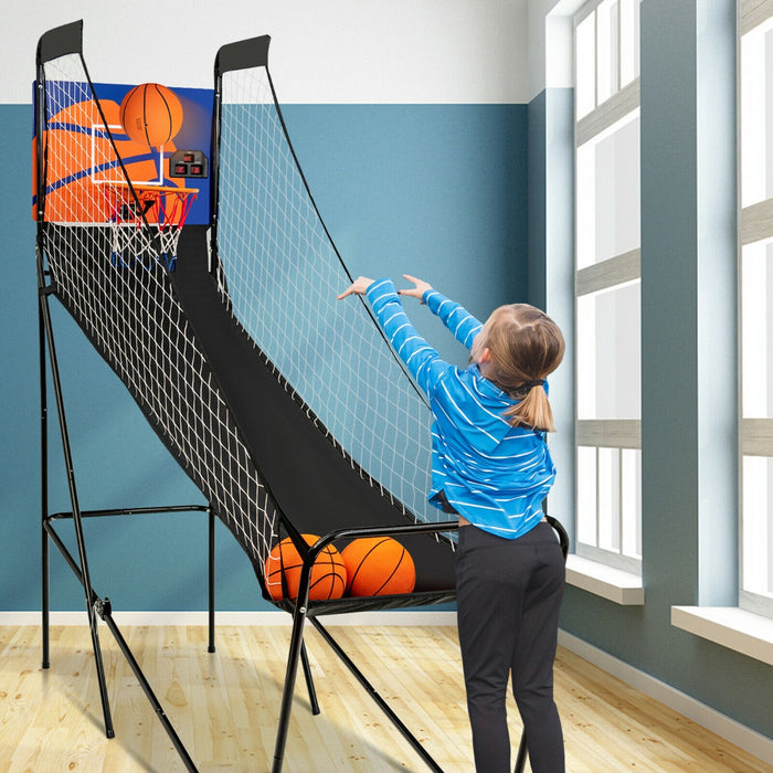 Arcade 1Up - Folding Basketball Game with Electronic Scorer and Buzzer - Perfect for Indoor Fun and Sports Enthusiasts