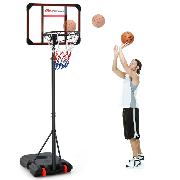 Basketball Gym Equipment - Wheel-Assisted Hoop and Goal Set - Perfect for Sport Training and Competitions