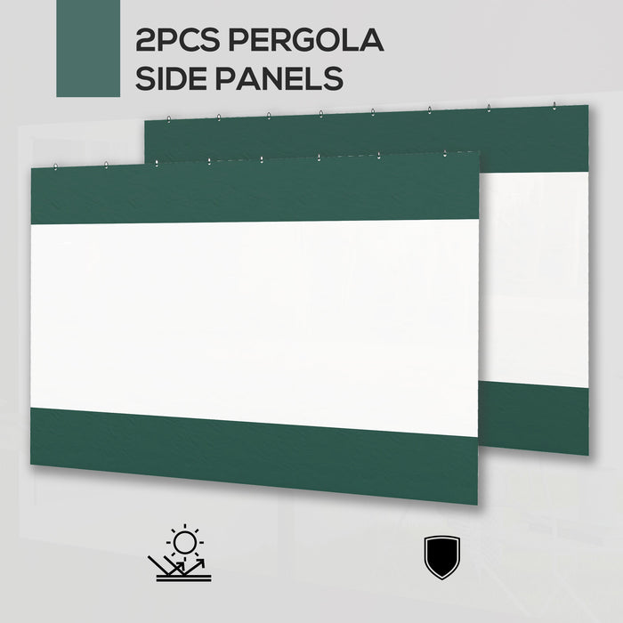 Replacement Pergola Panels in Green, Set of Two, 3 x 2m Size - Durable Outdoor Shade and Privacy Solution for Garden Structures