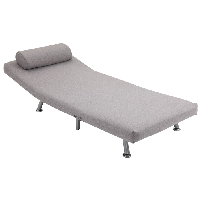 Foldable Single Sofa Bed Chair - Futon Sleeper with Portable Design for Living Room - Space-Saving Lounger for Small Apartments, Grey