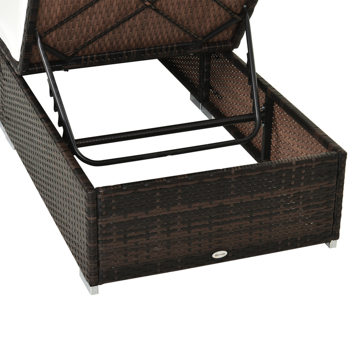 Rattan Recliner Lounger - Adjustable Wicker Sun Bed Chair with Reclining Feature - Perfect for Patio, Garden Relaxation