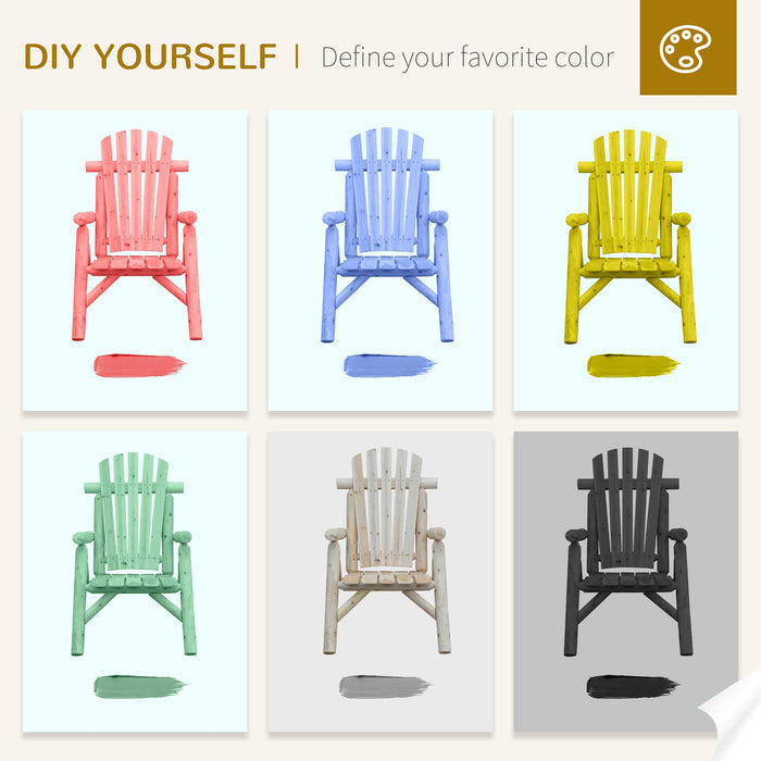 Fir Wood Adirondack Chair - Weather-Resistant Outdoor Patio & Deck Lounge Furniture - Ideal for Backyard Comfort and Relaxation