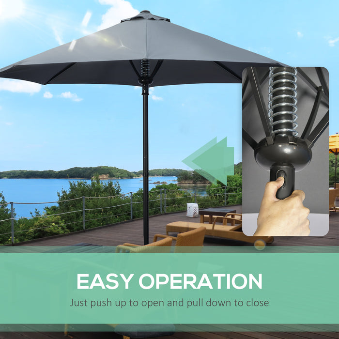 Outdoor Garden Parasol - Market Table Sun Shade with 8 Sturdy Ribs - Perfect for Patio Comfort and Protection