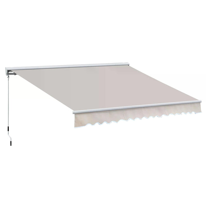 Retractable Awning - 3.5L x 2.5M Cream White Sunshade - Ideal for Patio and Outdoor Space Protection