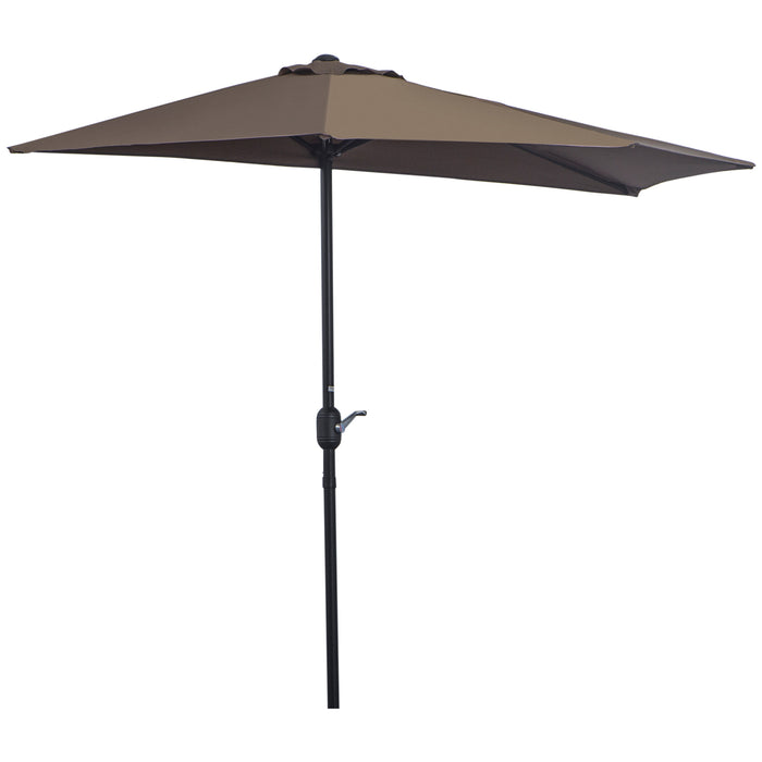 2.7m Half Parasol Umbrella for Balconies - Sturdy 5 Steel Rib Design, Outdoor Shade Solution - Perfect for Small Spaces and Garden Patios