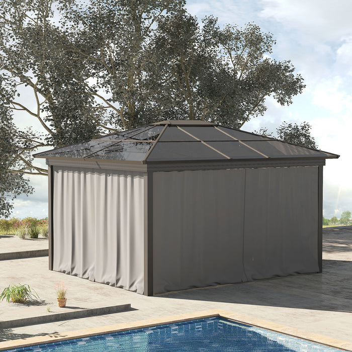 Universal 3x3m Gazebo Sidewall Set with 4 Panels - Includes Hooks and C-Rings, Perfect for Pergolas and Cabanas - Light Grey, Outdoor Privacy and Shelter Solution