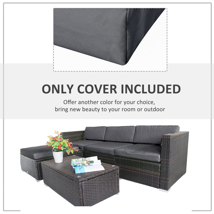 Rattan Garden Sofa Cover - Durable Wicker Patio Furniture Cushion Protector, Grey - Ideal for Outdoor Seating Maintenance