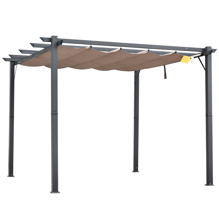 Aluminium Pergola Canopy Gazebo - 3x3 Meter Outdoor Garden Sun Shade Shelter with Awning - Ideal for Marquee Parties and BBQs